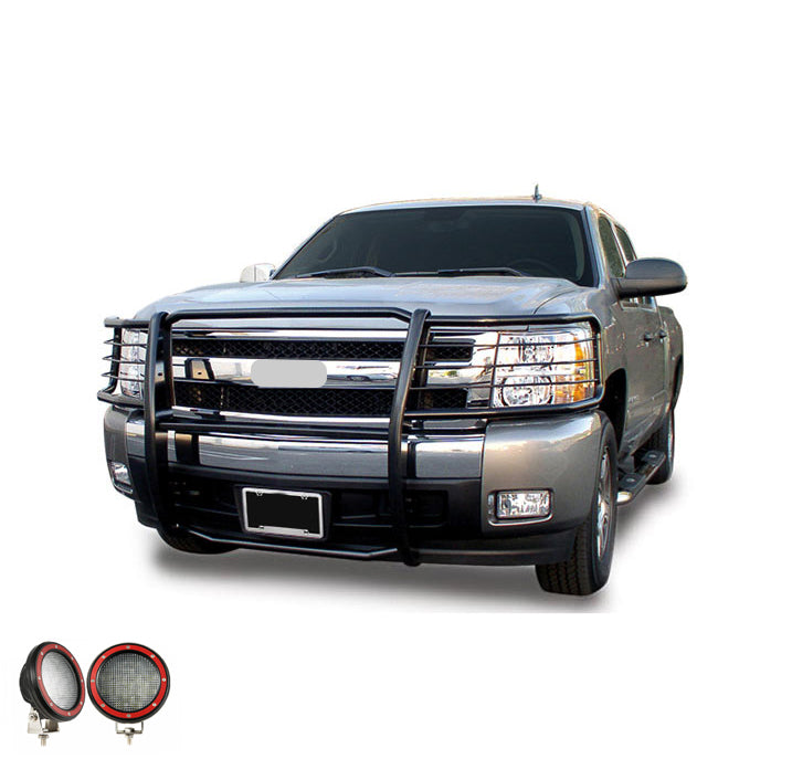 Black Horse Off Road 17GT27MA-PLFR Grille Guard Kit for Select Chevrolet Silverado 1500, Chevrolet Silverado LD