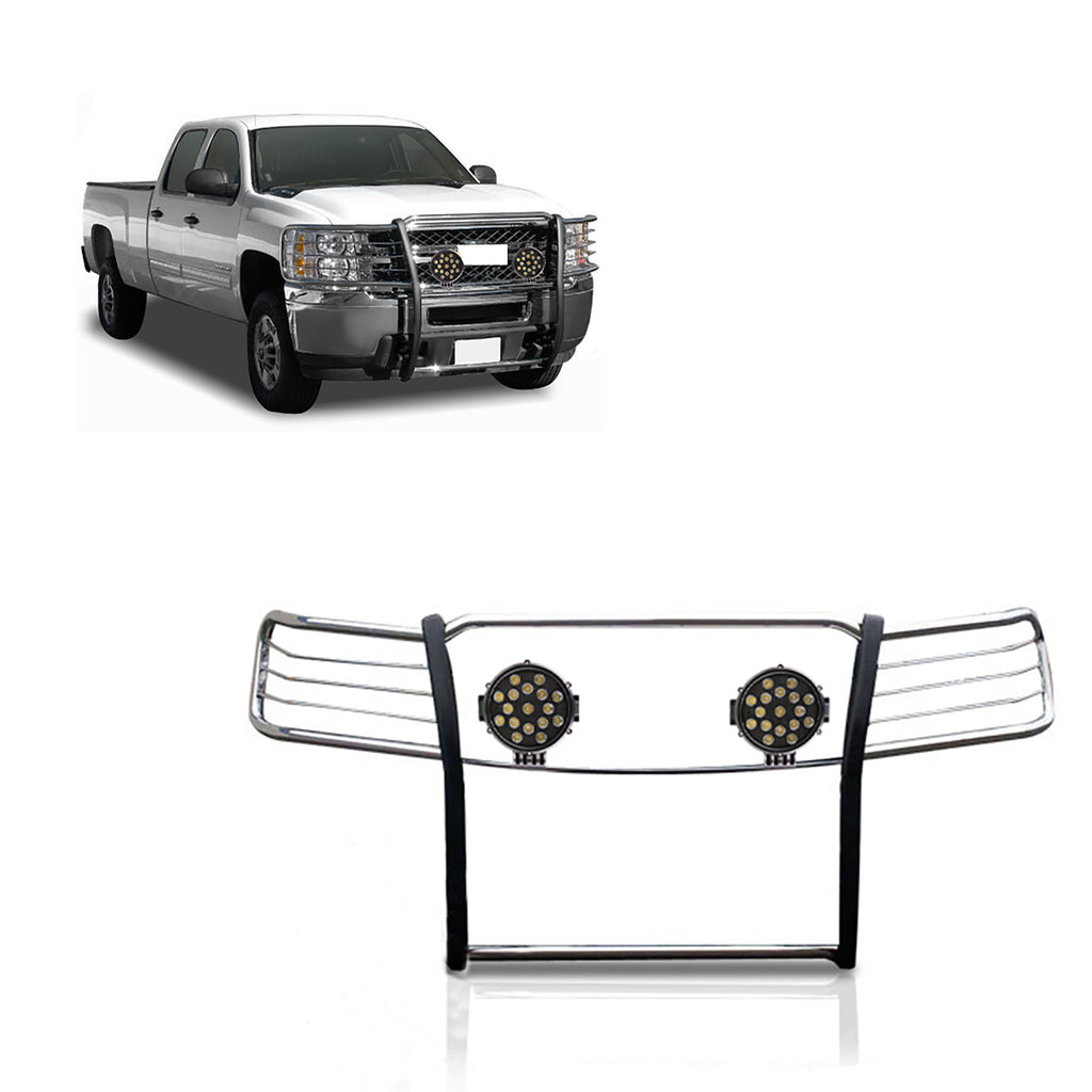 Black Horse Off Road 17GT27MSS-PLB Grille Guard Kit for Select Chevrolet Silverado 1500, Chevrolet Silverado LD