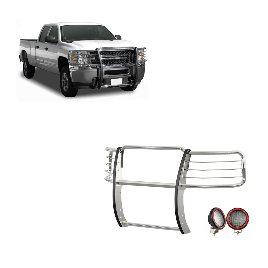 Black Horse Off Road 17GT27MSS-PLFR Grille Guard Kit for Select Chevrolet Silverado 1500, Chevrolet Silverado LD