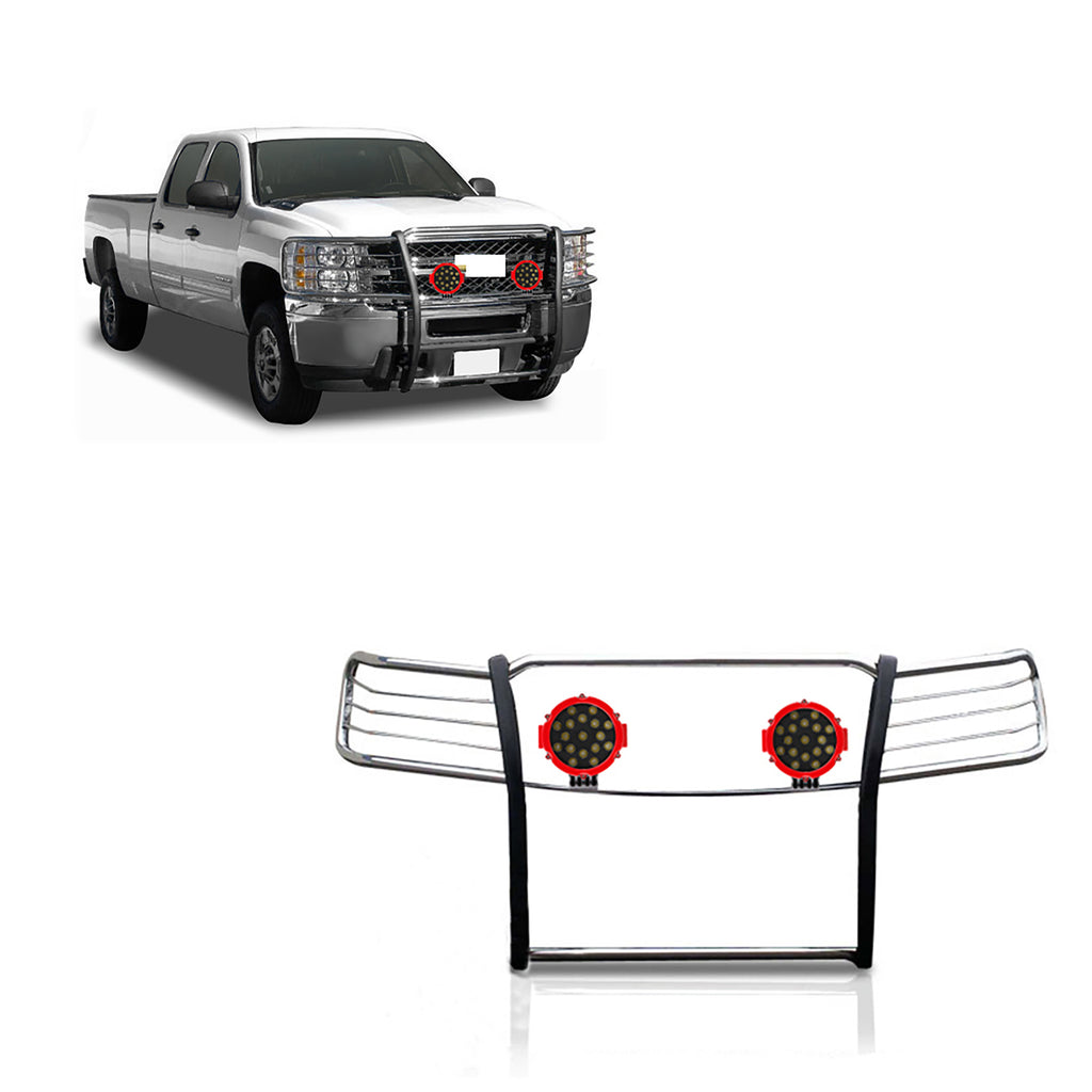 Black Horse Off Road 17GT27MSS-PLR Grille Guard Kit for Select Chevrolet Silverado 1500, Chevrolet Silverado LD