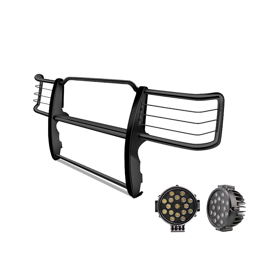 Black Horse Off Road 17GT28MA-PLB Grille Guard Kit for Select Chevrolet Silverado HD, Chevrolet Silverado HD