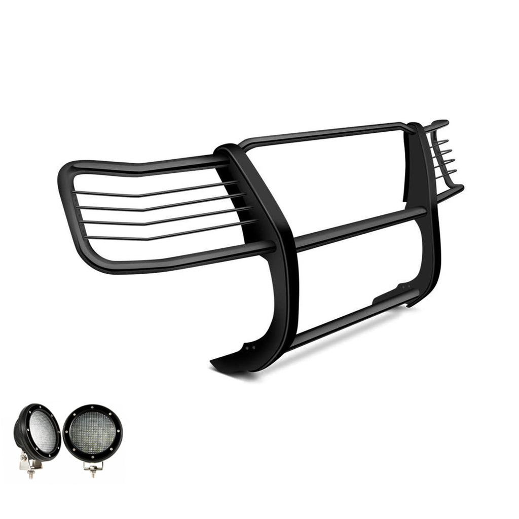 Black Horse Off Road 17GT28MA-PLFB Grille Guard Kit for Select Chevrolet Silverado HD, Chevrolet Silverado HD