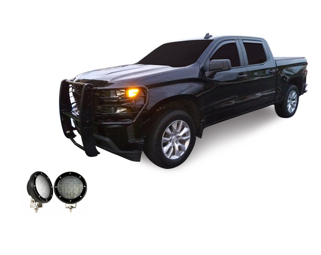 Black Horse Off Road 17GT29MA-PLFB Grille Guard Kit for Select Chevrolet Silverado