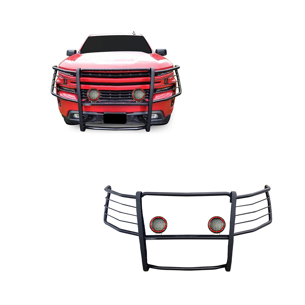 Black Horse Off Road 17GT29MA-PLFR Grille Guard Kit for Select Chevrolet Silverado