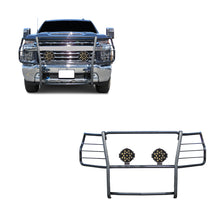 Load image into Gallery viewer, Black Horse Off Road 17GT30MA-PLB Grille Guard Kit for Select Chevrolet Silverado HD, Chevrolet Silverado HD