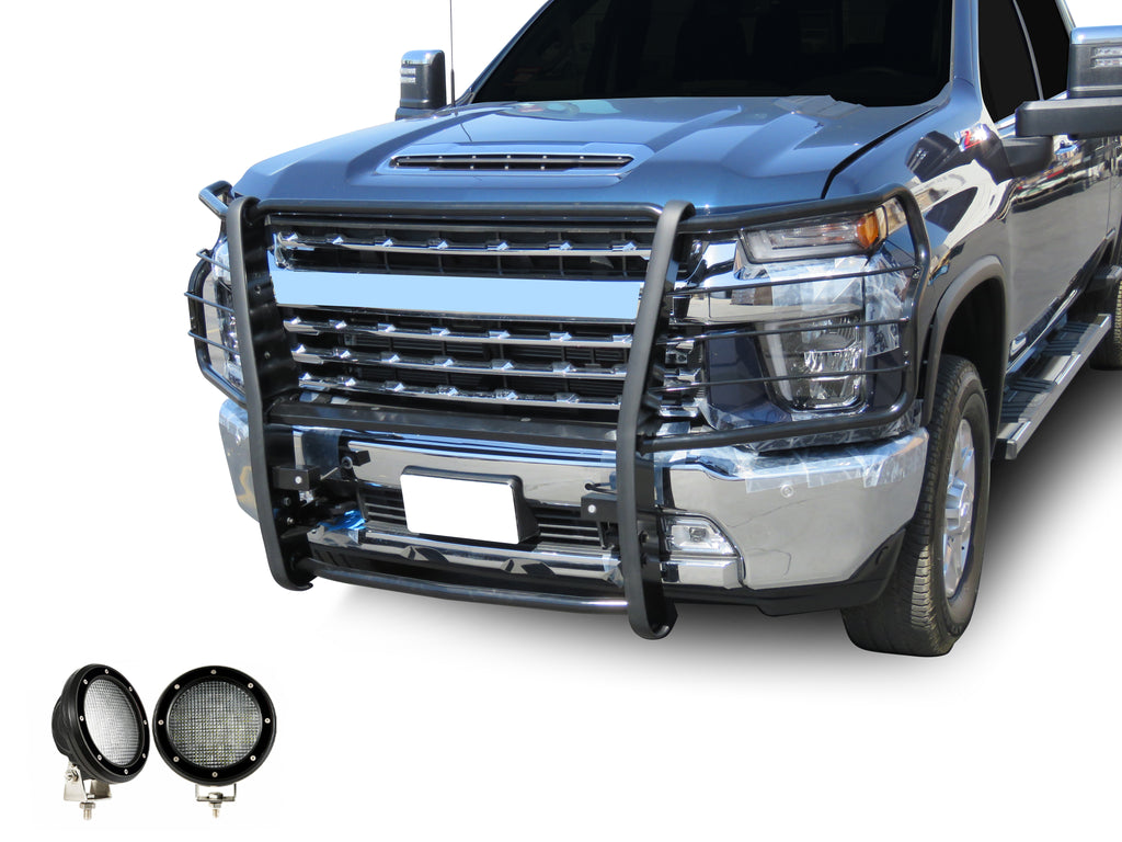 Black Horse Off Road 17GT30MA-PLFB Grille Guard Kit for Select Chevrolet Silverado HD, Chevrolet Silverado HD