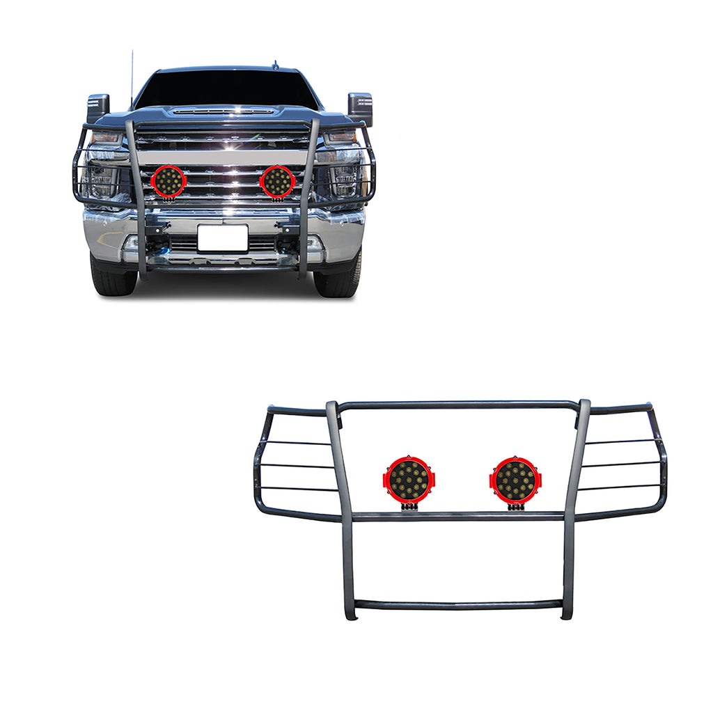 Black Horse Off Road 17GT30MA-PLR Grille Guard Kit for Select Chevrolet Silverado HD, Chevrolet Silverado HD