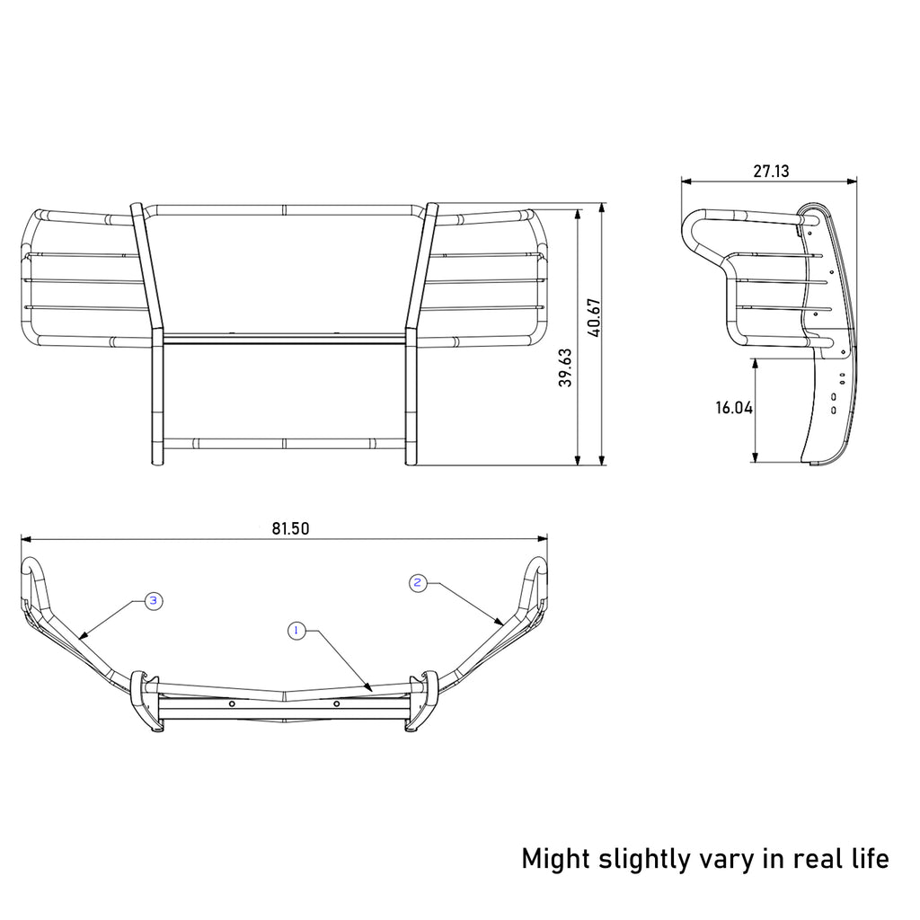 Black Horse Off Road 17GT30MA Grille Guard for Select Chevrolet Silverado HD, Chevrolet Silverado HD