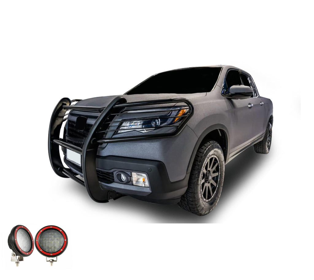Black Horse Off Road 17H01MA-PLFR Grille Guard Kit for Select Honda Ridgeline