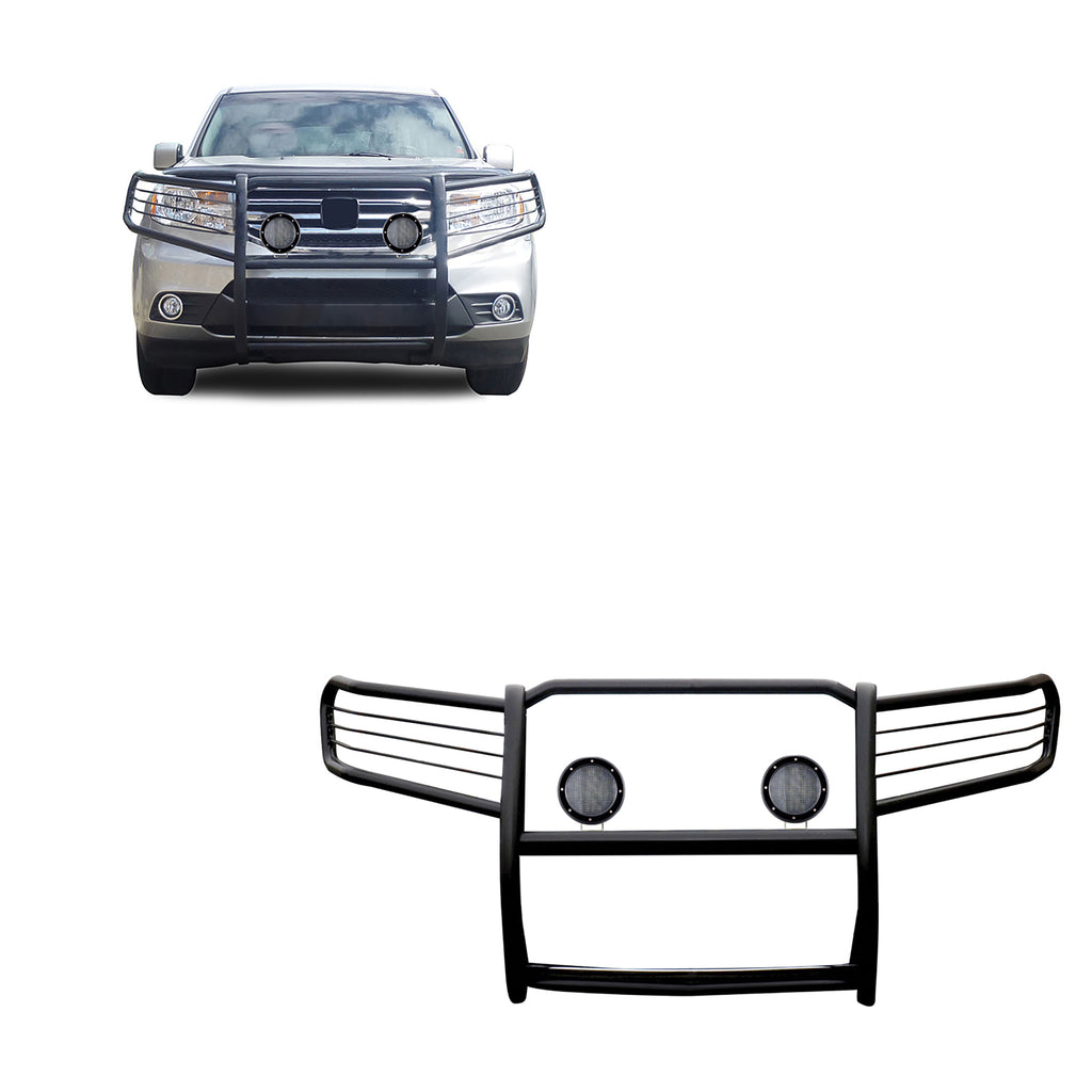 Black Horse Off Road 17H151400MA-PLFB Grille Guard Kit for Select Honda Pilot
