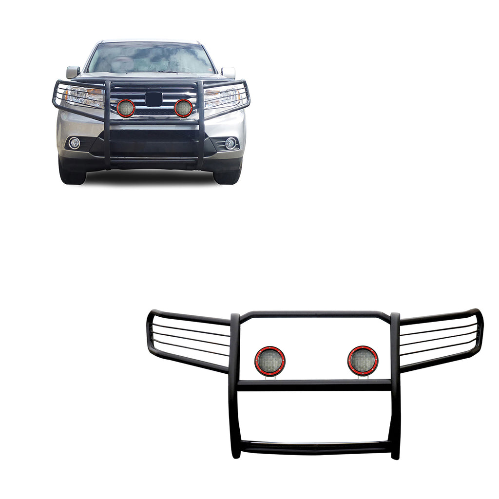 Black Horse Off Road 17H151400MA-PLFR Grille Guard Kit for Select Honda Pilot