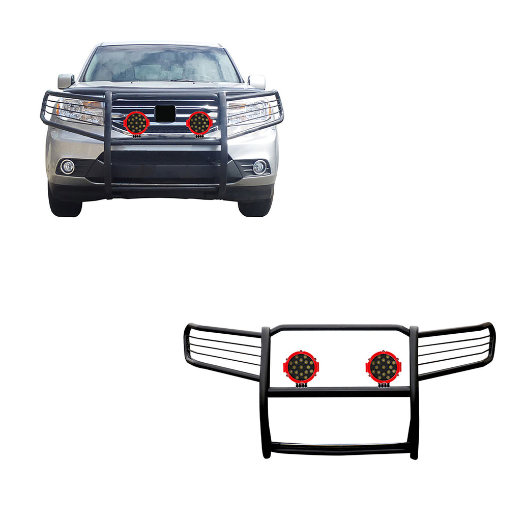 Black Horse Off Road 17H151400MA-PLR Grille Guard Kit for Select Honda Pilot