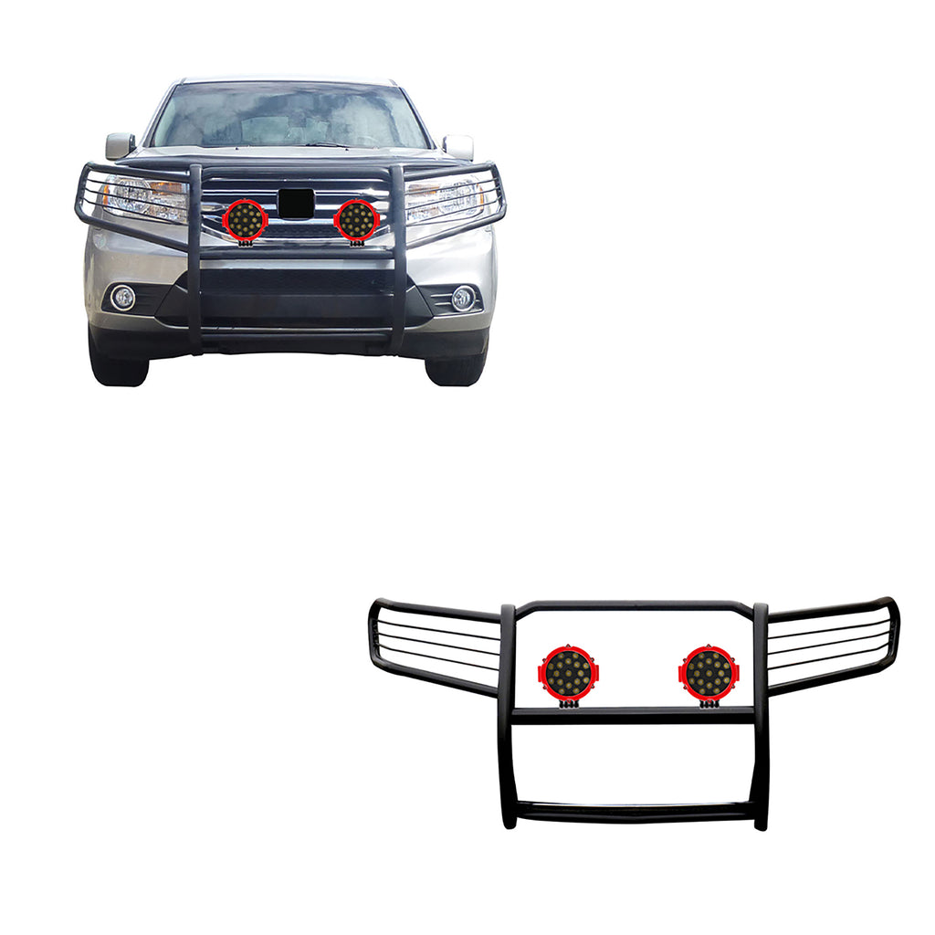 Black Horse Off Road 17H151402MA-PLR Grille Guard Kit for Select Honda Pilot