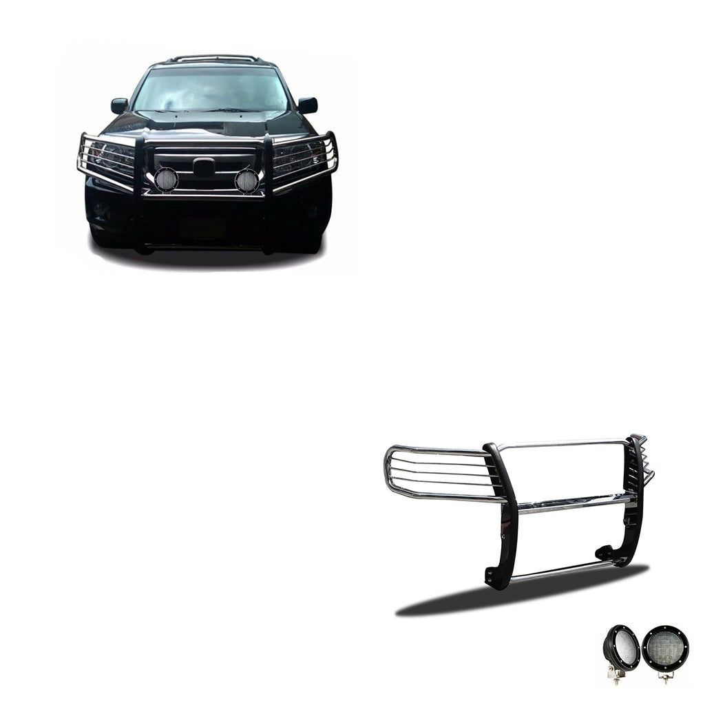 Black Horse Off Road 17H151402MSS-PLFB Grille Guard Kit for Select Honda Pilot