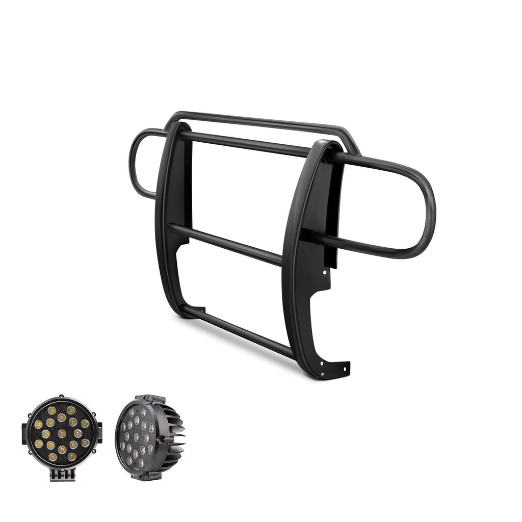 Black Horse Off Road 17JPWRMA-PLB Grille Guard Kit for Select Jeep Wrangler, Jeep Wrangler JK