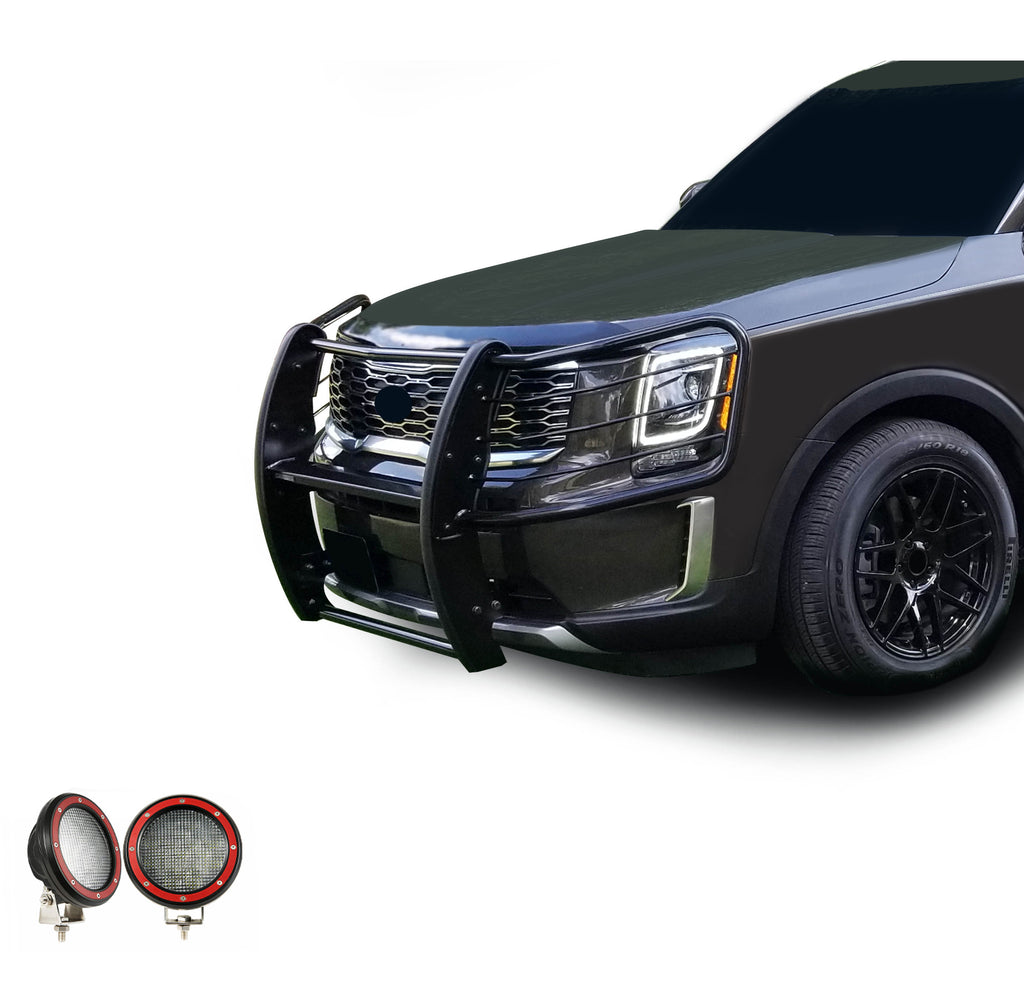 Black Horse Off Road 17KI01MA-PLFR Grille Guard Kit for Select Kia Telluride