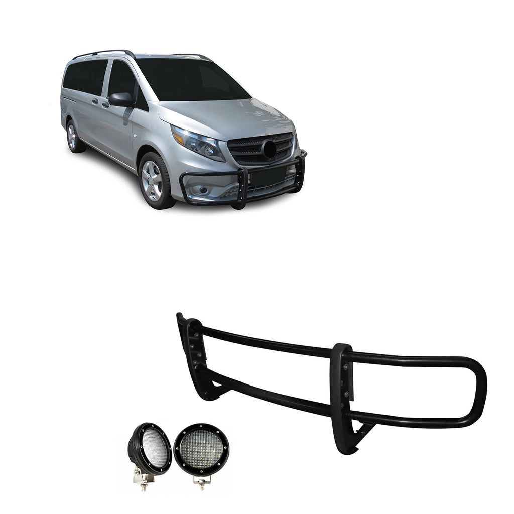 Black Horse Off Road 17MBMEMA-PLFB Spartan Grille Guard Kit for Select Mercedes-Benz Metris