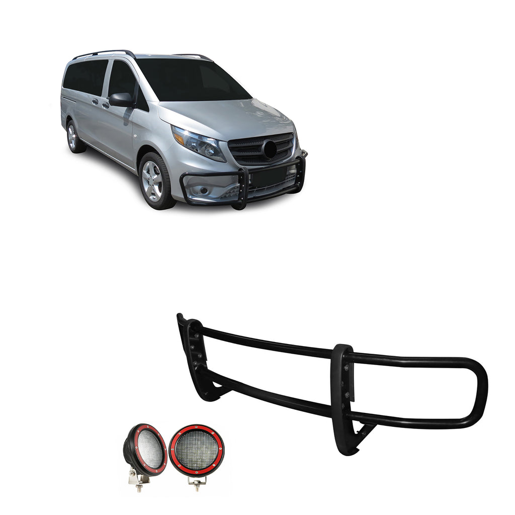 Black Horse Off Road 17MBMEMA-PLFR Spartan Grille Guard Kit for Select Mercedes-Benz Metris