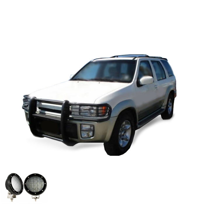 Black Horse Off Road 17NE23MA-PLFB Grille Guard Kit for Select INFINITI QX4, Nissan Pathfinder