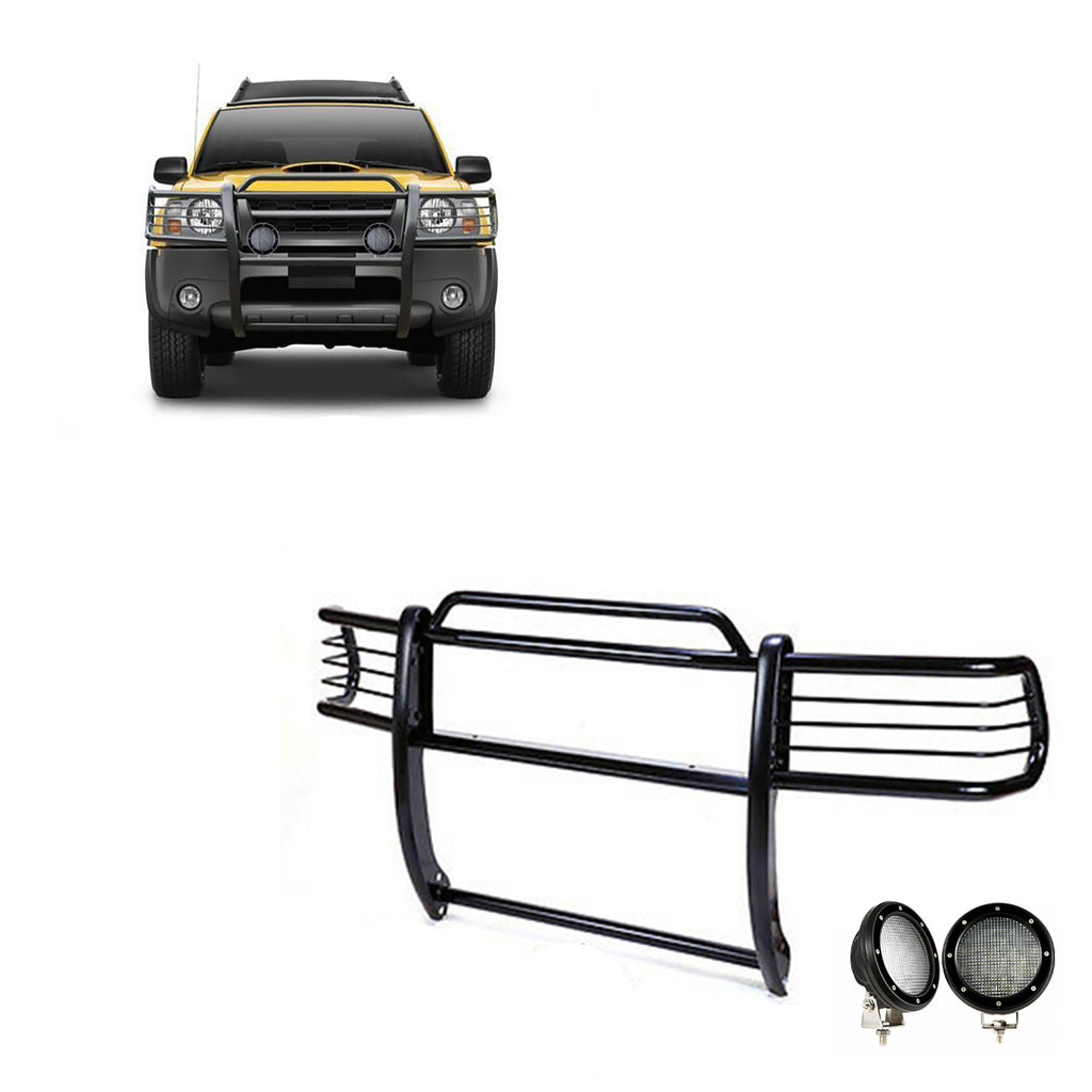 Black Horse Off Road 17NI26MA-PLFB Grille Guard Kit for Select Nissan Frontier, Nissan Xterra