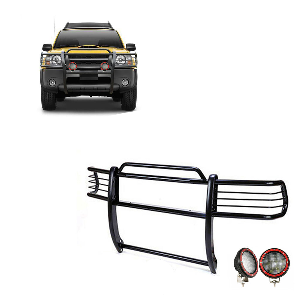 Black Horse Off Road 17NI26MA-PLFR Grille Guard Kit for Select Nissan Frontier, Nissan Xterra