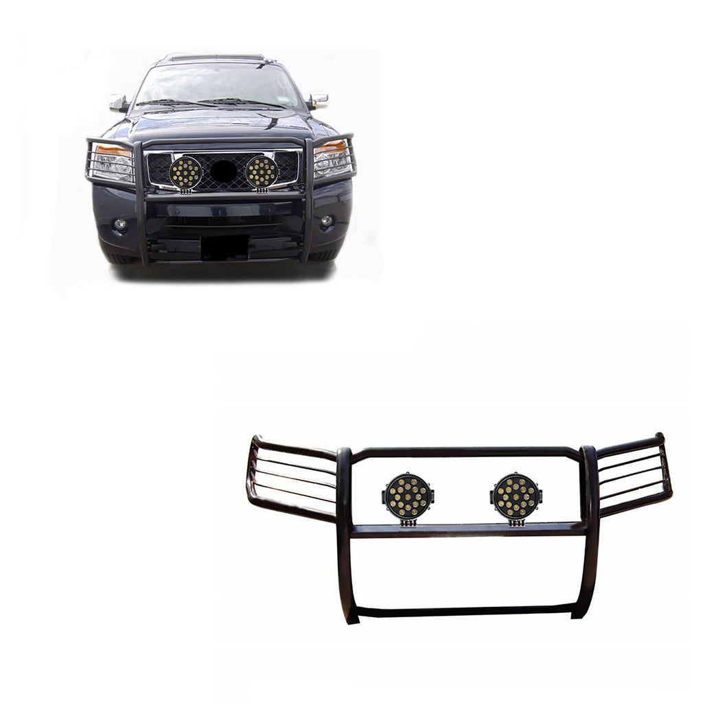 Black Horse Off Road 17NR26MA-PLB Grille Guard Kit for Select Nissan Armada, Nissan TITAN