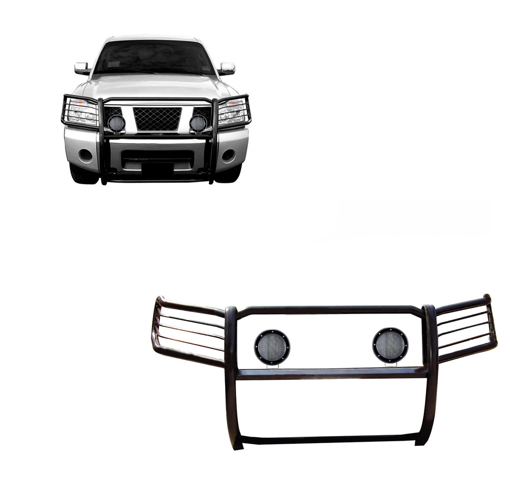 Black Horse Off Road 17NR26MA-PLFB Grille Guard Kit for Select Nissan Armada, Nissan TITAN