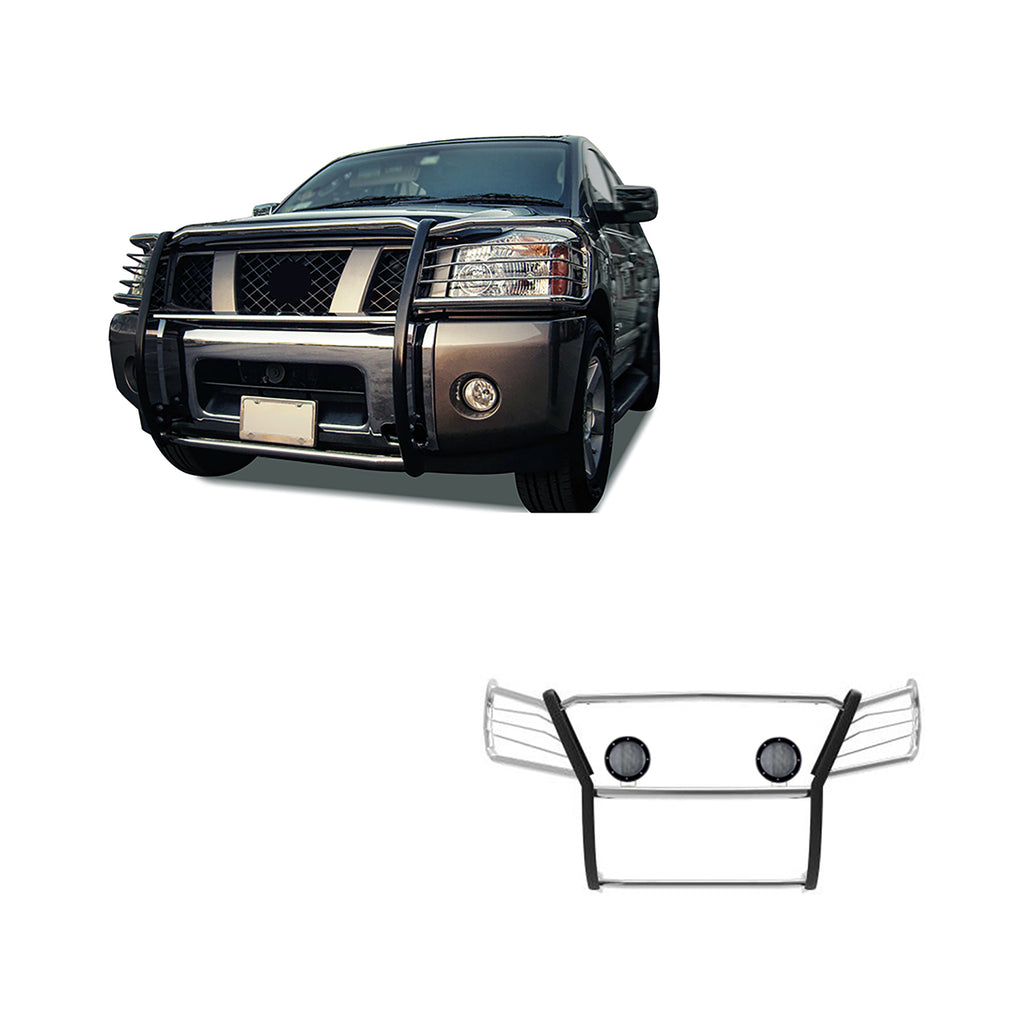 Black Horse Off Road 17NR26MSS-PLFB Grille Guard Kit for Select Nissan Armada, Nissan TITAN