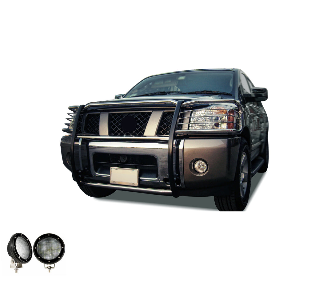 Black Horse Off Road 17NR26MSS-PLFB Grille Guard Kit for Select Nissan Armada, Nissan TITAN