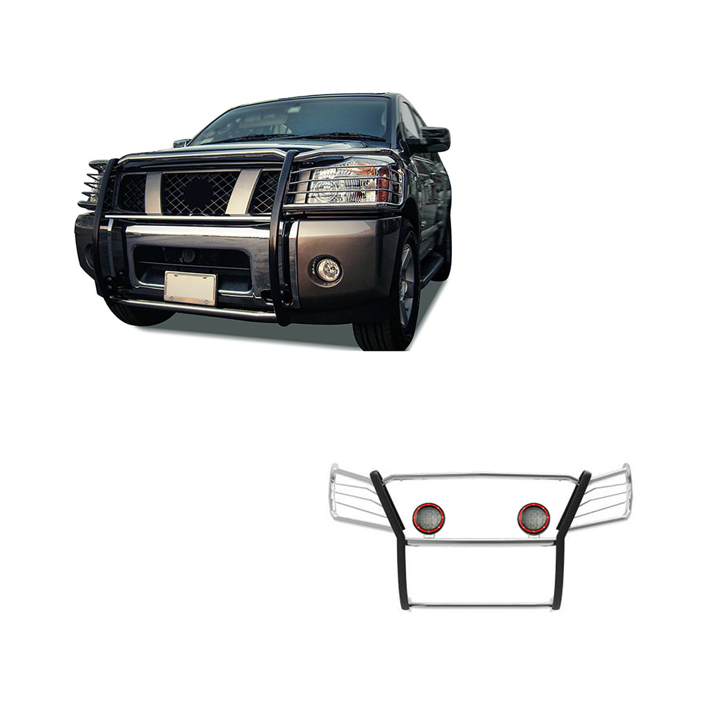 Black Horse Off Road 17NR26MSS-PLFR Grille Guard Kit for Select Nissan Armada, Nissan TITAN