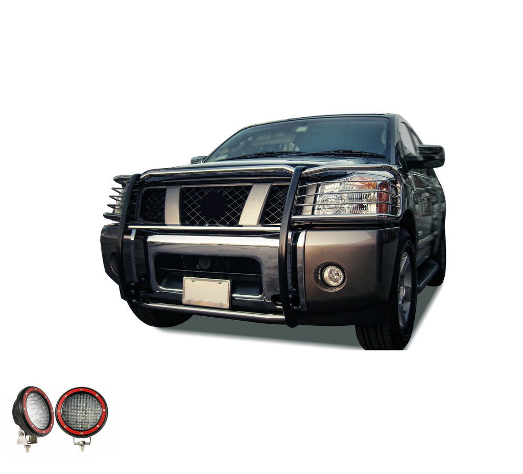 Black Horse Off Road 17NR26MSS-PLFR Grille Guard Kit for Select Nissan Armada, Nissan TITAN