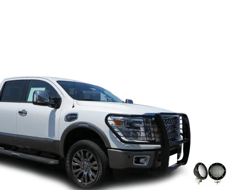 Black Horse Off Road 17NR27MA-PLFB Grille Guard Kit for Select Nissan TITAN