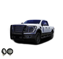 Load image into Gallery viewer, Black Horse Off Road 17NR28MA-PLFB Grille Guard Kit for Select Nissan TITAN XD