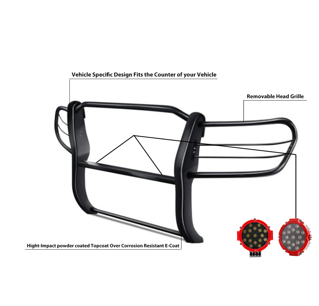 Black Horse Off Road 17SG598MA-PLR Grille Guard Kit for Select Toyota Land Cruiser