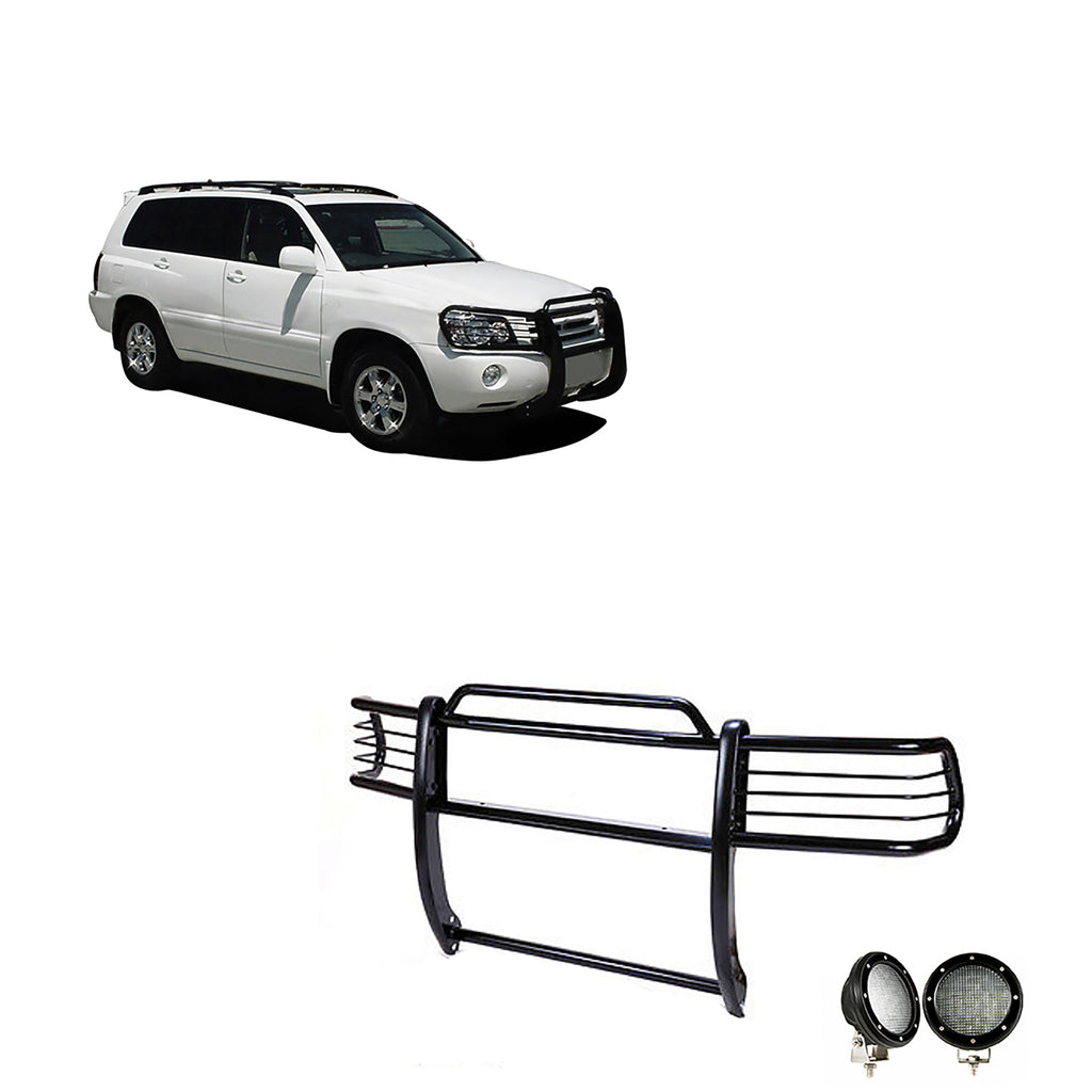 Black Horse Off Road 17TL26MA-PLFB Grille Guard Kit for Select Toyota Highlander