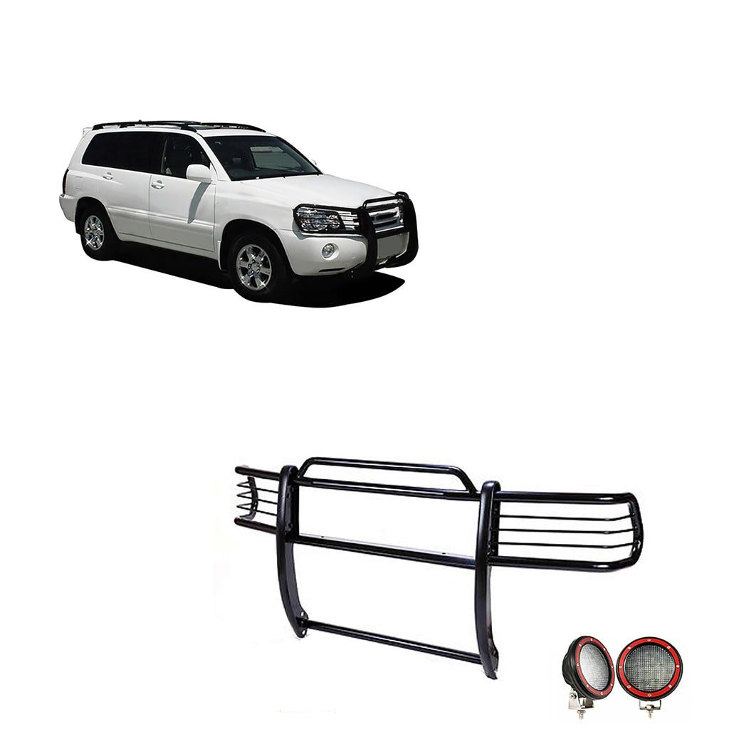 Black Horse Off Road 17TL26MA-PLFR Grille Guard Kit for Select Toyota Highlander