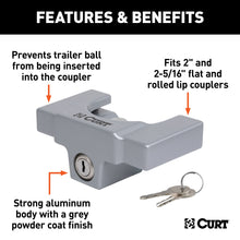 Load image into Gallery viewer, CURT 23081 CURT 23081 Powder-Coated Aluminum Trailer Tongue Lock; 2-5/16-Inch Couplers - Truck Part Superstore