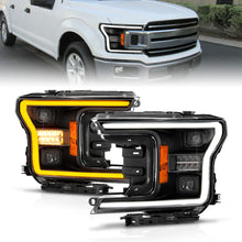Load image into Gallery viewer, 18-20-Ford-F-150-(WO-Fctry-Led)-Full-Led-Proj-Headlights-WLight-Bar-Swtchbk-Seq.-Black-WInit