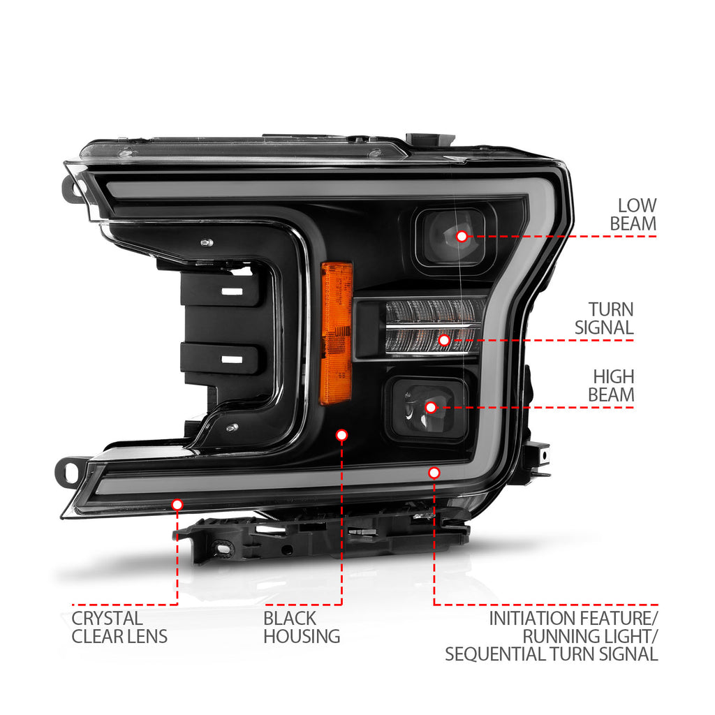 18-20-Ford-F-150-(WO-Fctry-Led)-Full-Led-Proj-Headlights-WLight-Bar-Swtchbk-Seq.-Black-WInit