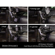 Load image into Gallery viewer, 18-21-Jeep-Jl-WranglerGladiator-Ss6-Cowl-Led-Bracket-Kit---Amber-Flood