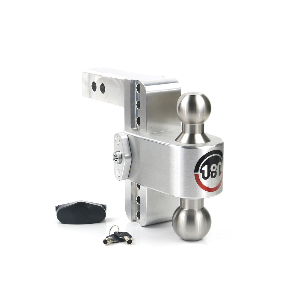~(18-Lbs.-14X9x4)~-180-Degree-Turnover-Ball-6-Inch-Drop-Hitch-W-2-Inch-Shank-Includes-Stainless-Steel-2-Inchx-2-516-Inch-Combo-Ball-(8K10K-Gtwr)-V5-Andj684-Certified.-Ws03-(Dual-Pin-Lock-Plate)-Included.