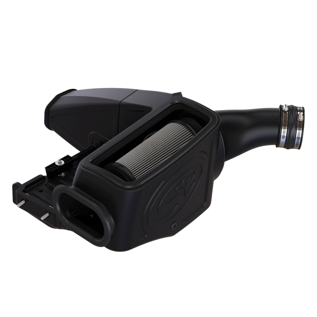 ~(18.6-Lbs.-24X15x14)~-Cold-Air-Intake-For-98-03-Ford-F250-F350-F450-F550-V8-7.3L-Powerstroke-Dry-Extendable-White-S-B