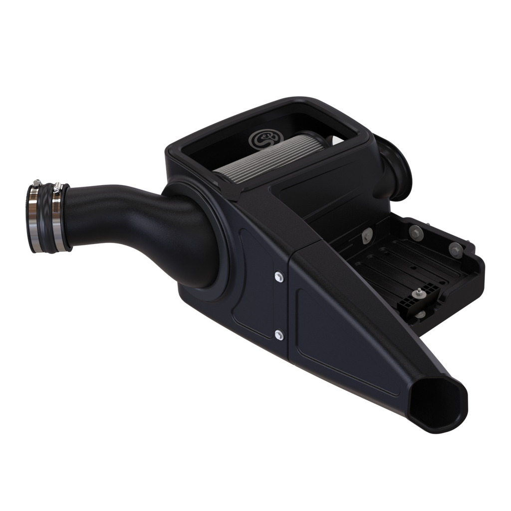 ~(18.6-Lbs.-24X15x14)~-Cold-Air-Intake-For-98-03-Ford-F250-F350-F450-F550-V8-7.3L-Powerstroke-Dry-Extendable-White-S-B