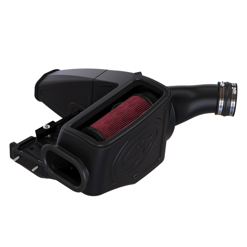 ~(18.8-Lbs.-24X15x14)~-Cold-Air-Intake-For-98-03-Ford-F250-F350-F450-F550-V8-7.3L-Powerstroke-Cotton-Cleanable-Red-S-B