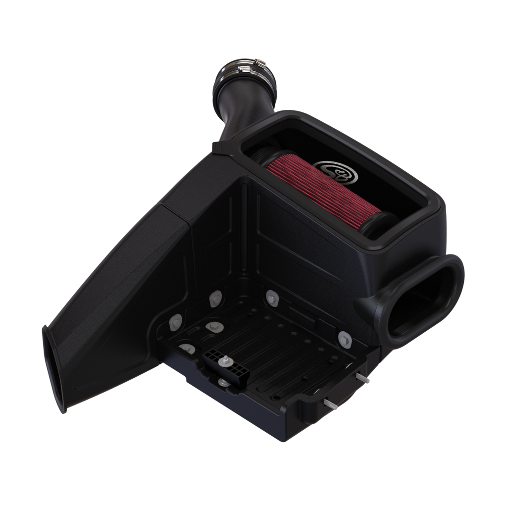 ~(18.8-Lbs.-24X15x14)~-Cold-Air-Intake-For-98-03-Ford-F250-F350-F450-F550-V8-7.3L-Powerstroke-Cotton-Cleanable-Red-S-B