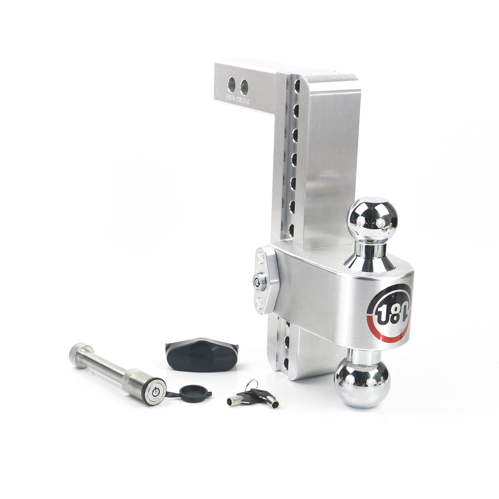 180-Turnover-Ball-10-Drop-Hitch-W-2-Shank--Chrome-Plated-2--2516-Ball-WW503-Keyed-Alike