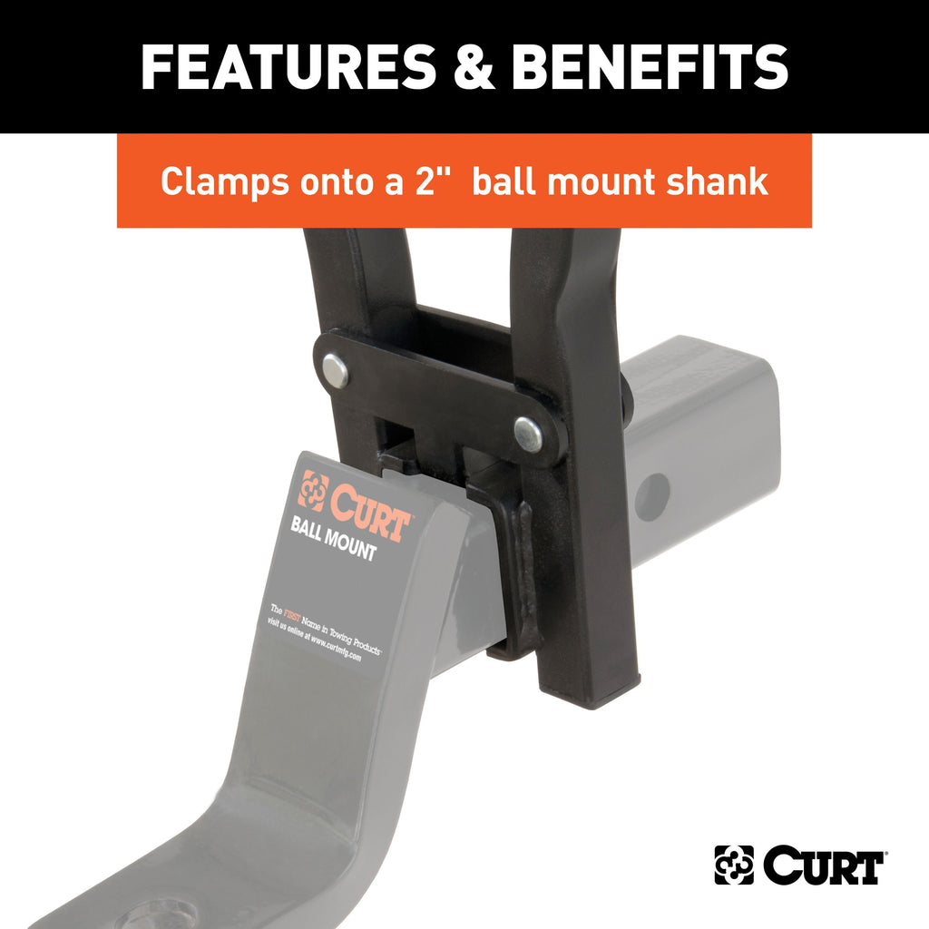 CURT 18013 Clamp-On Bike Rack (3 Bikes, Fits Over 2" Shank)