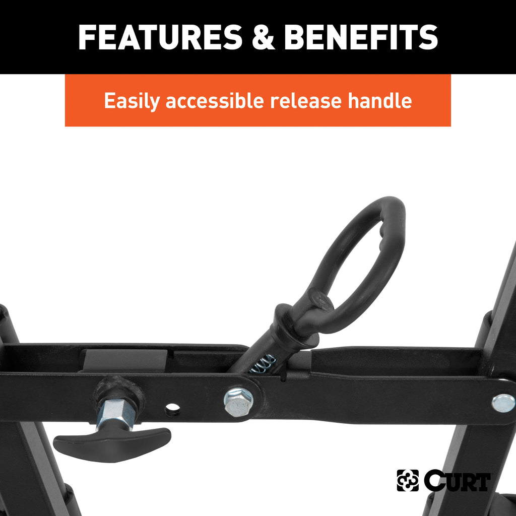 CURT 18013 Clamp-On Bike Rack (3 Bikes, Fits Over 2" Shank)
