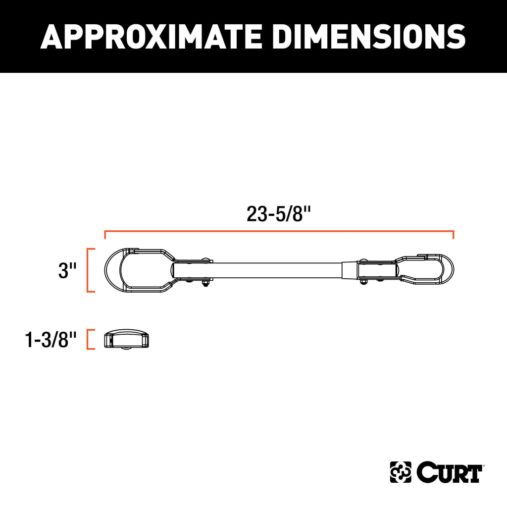 CURT 18016 22-1/2" to 31" Adjustable Bike Adapter Beam for Angled Frames