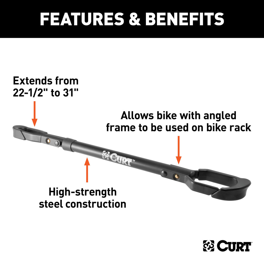 CURT 18016 22-1/2" to 31" Adjustable Bike Adapter Beam for Angled Frames